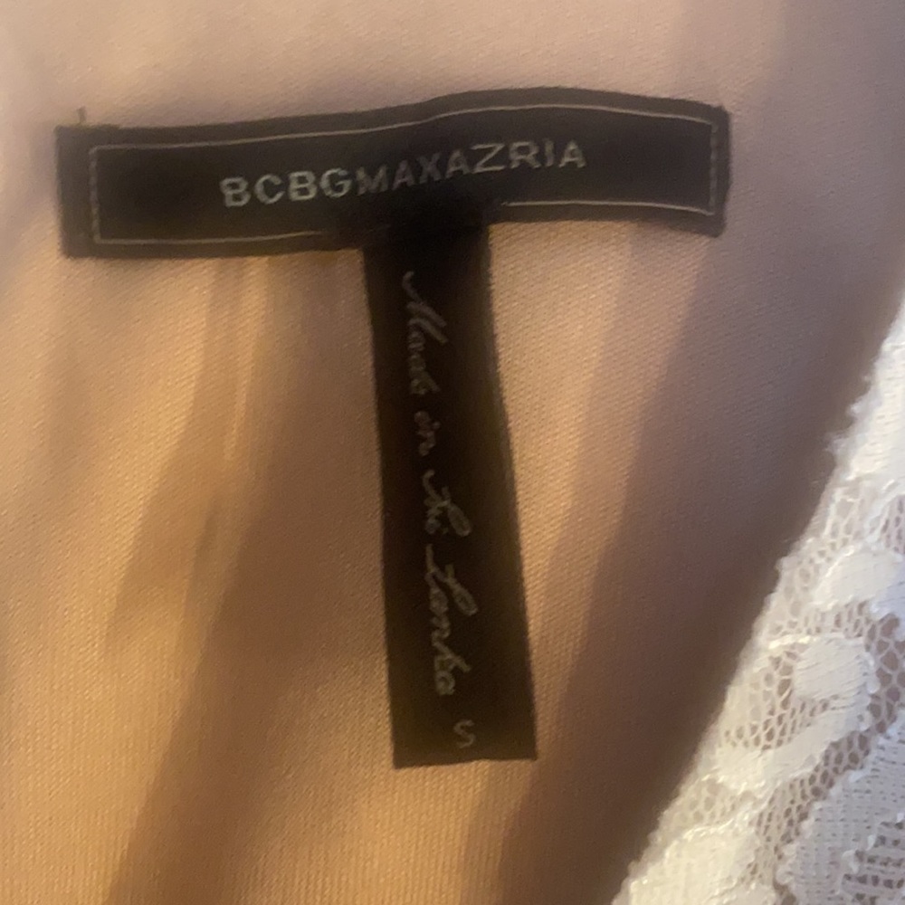 BCBGMAXAZRIA  Gardenia Floral Lace Dress WHT/BEIGE - Picture 4 of 5